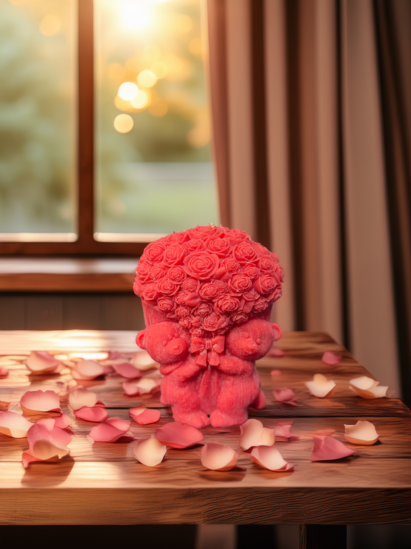 Lumânare parfumată Rosa Teddy Gift | Golden Glow | Portocală - Vanilie - Scorțișoară