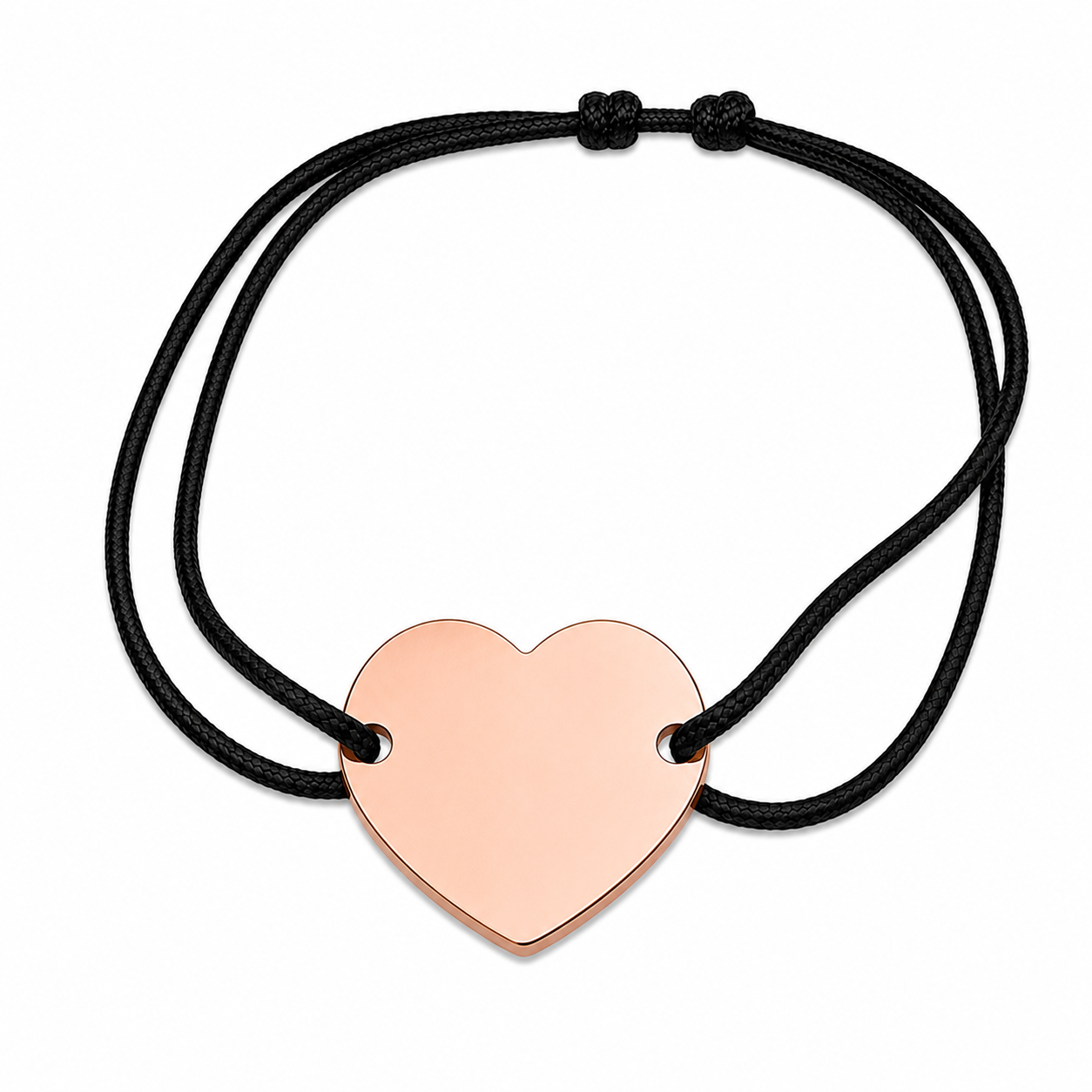 Brățară Personalizată Pandantiv Inima Oțel Inoxidabil Silver / Gold / Rosé Gold – model șnur reglabil