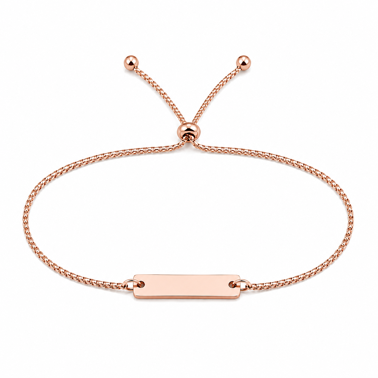 Brățară Personalizată Pandantiv Rectangular Oțel Inoxidabil Silver / Gold / Rosé Gold – model brățară inox reglabilă