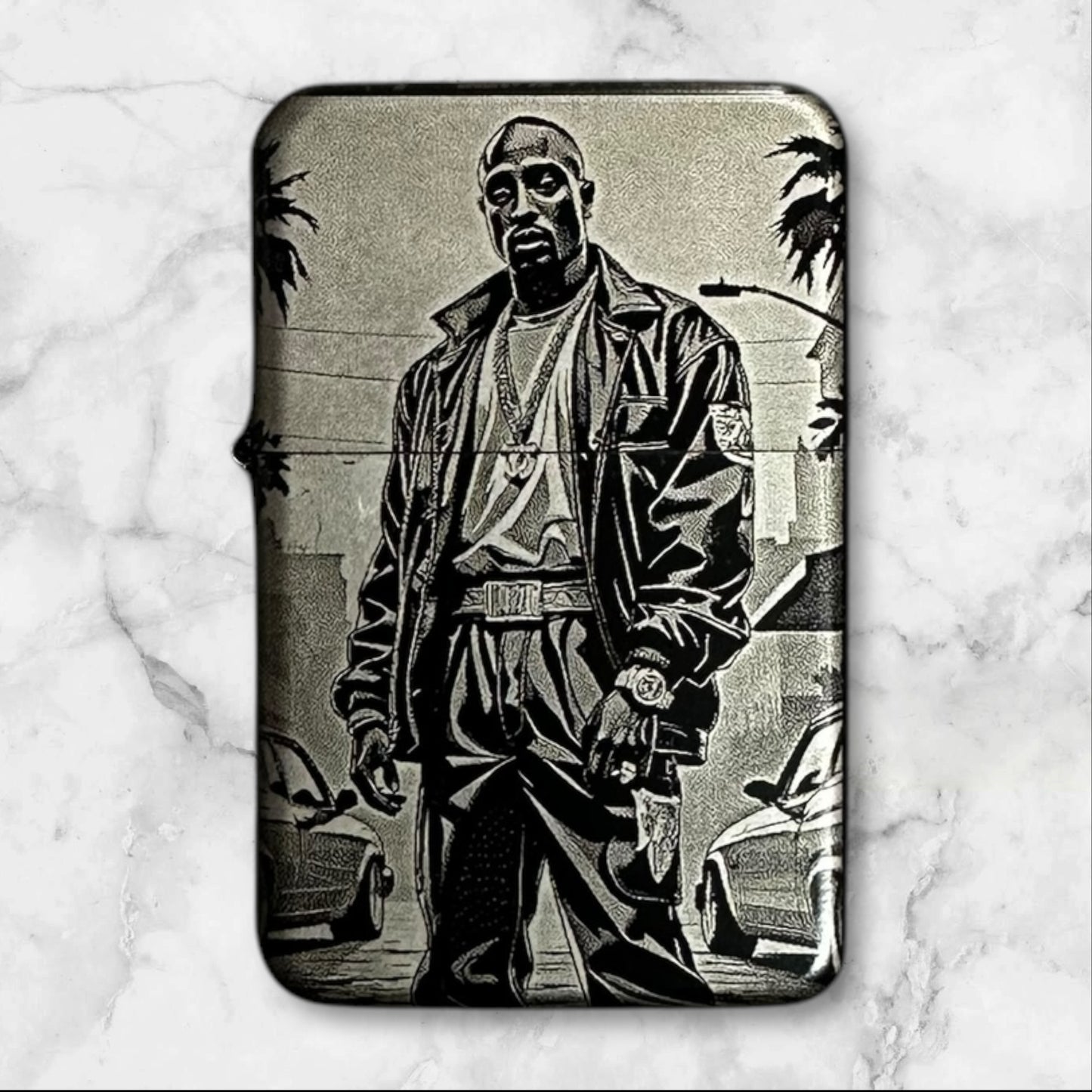 Brichetă metalică neagră – personalizabilă prin gravură