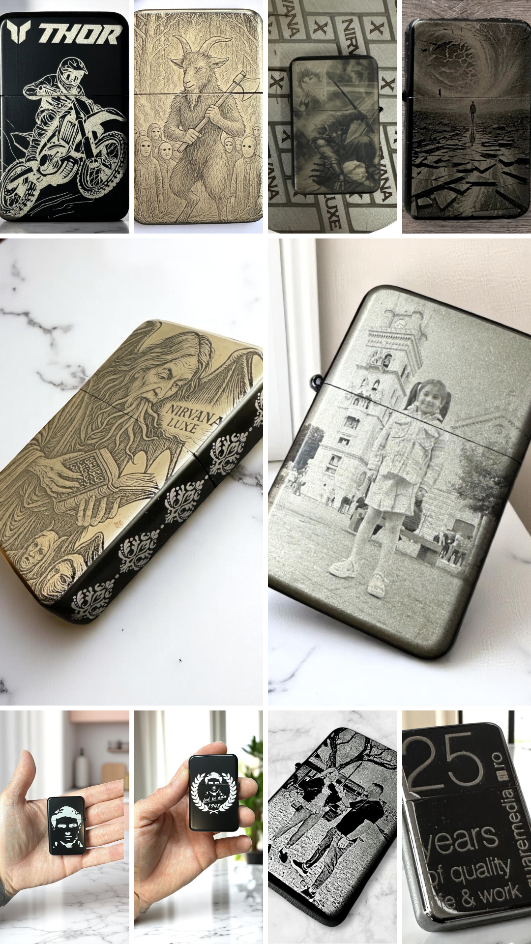 Brichetă metalică neagră – personalizabilă prin gravură