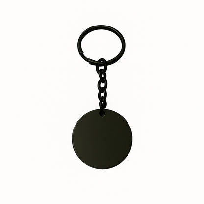 Breloc personalizat acrilic negru rotund - 3cm