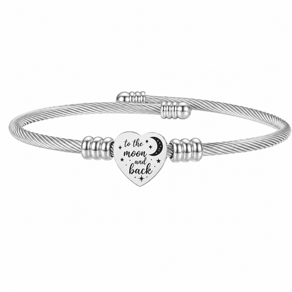 Brățară Personalizată Heart Cable Otel Inoxidabil Silver / Gold / Rose Gold - model brățară one size
