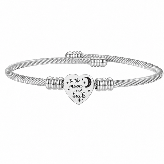 Brățară Personalizată Heart Cable Otel Inoxidabil Silver / Gold / Rose Gold - model brățară one size