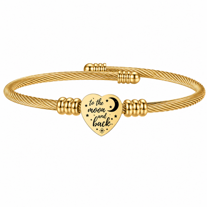 Brățară Personalizată Heart Cable Otel Inoxidabil Silver / Gold / Rose Gold - model brățară one size