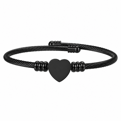 Brățară Personalizată Heart Cable Otel Inoxidabil Silver / Gold / Rose Gold - model brățară one size