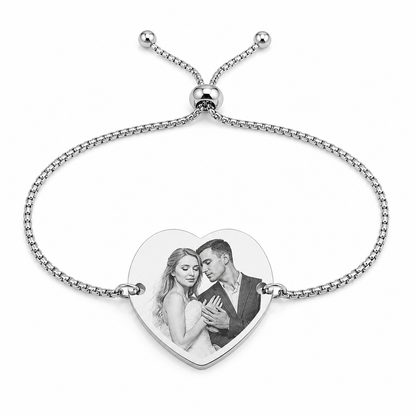 Brățară Personalizată Pandantiv Inima Oțel Inoxidabil Silver / Gold / Rosé Gold – model brățară inox reglabilă