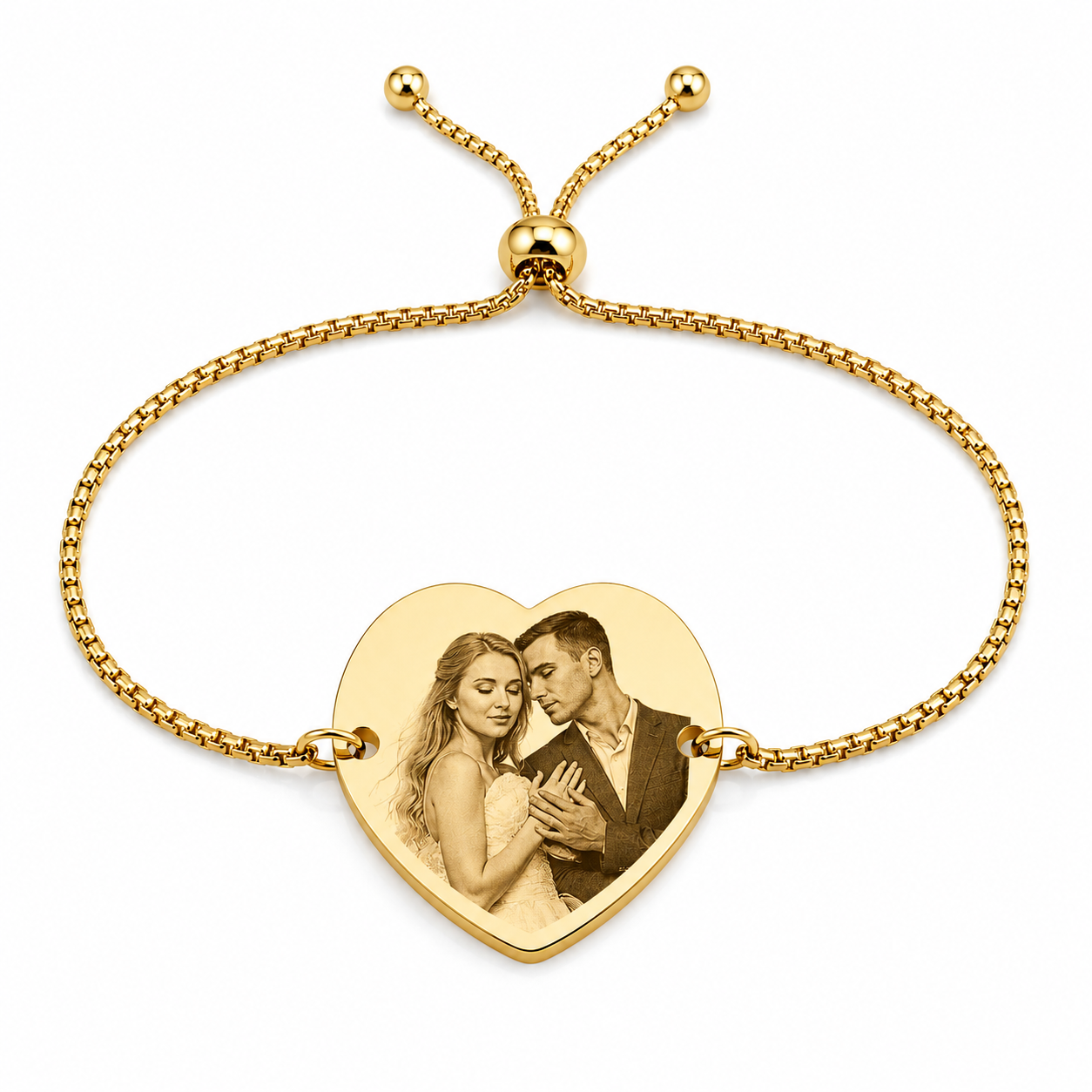 Brățară Personalizată Pandantiv Inima Oțel Inoxidabil Silver / Gold / Rosé Gold – model brățară inox reglabilă