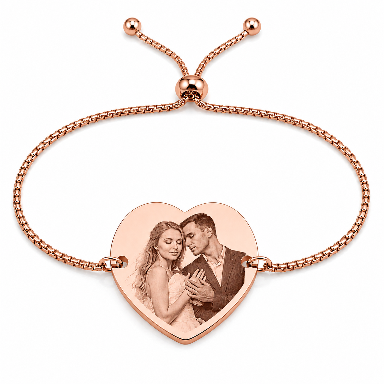 Brățară Personalizată Pandantiv Inima Oțel Inoxidabil Silver / Gold / Rosé Gold – model brățară inox reglabilă