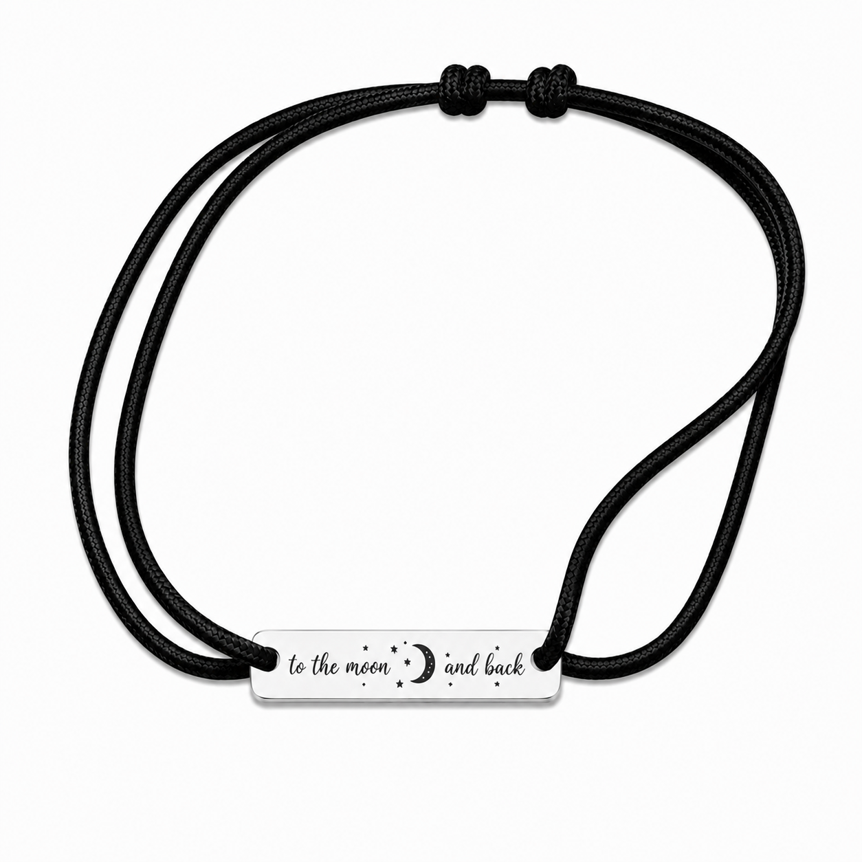 Brățară Personalizată Pandantiv Rotund Oțel Inoxidabil Silver / Gold / Rosé Gold – model șnur reglabil (Copy)