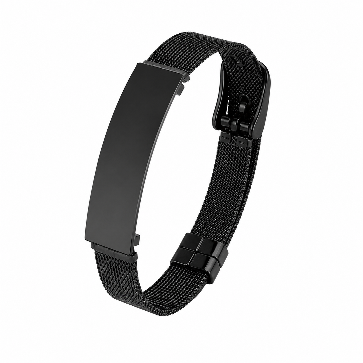 Brățară Personalizată Milanese Black Unisex - model brățară inox reglabilă