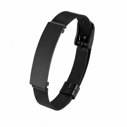 Brățară Personalizată Milanese Black Unisex - model brățară inox reglabilă