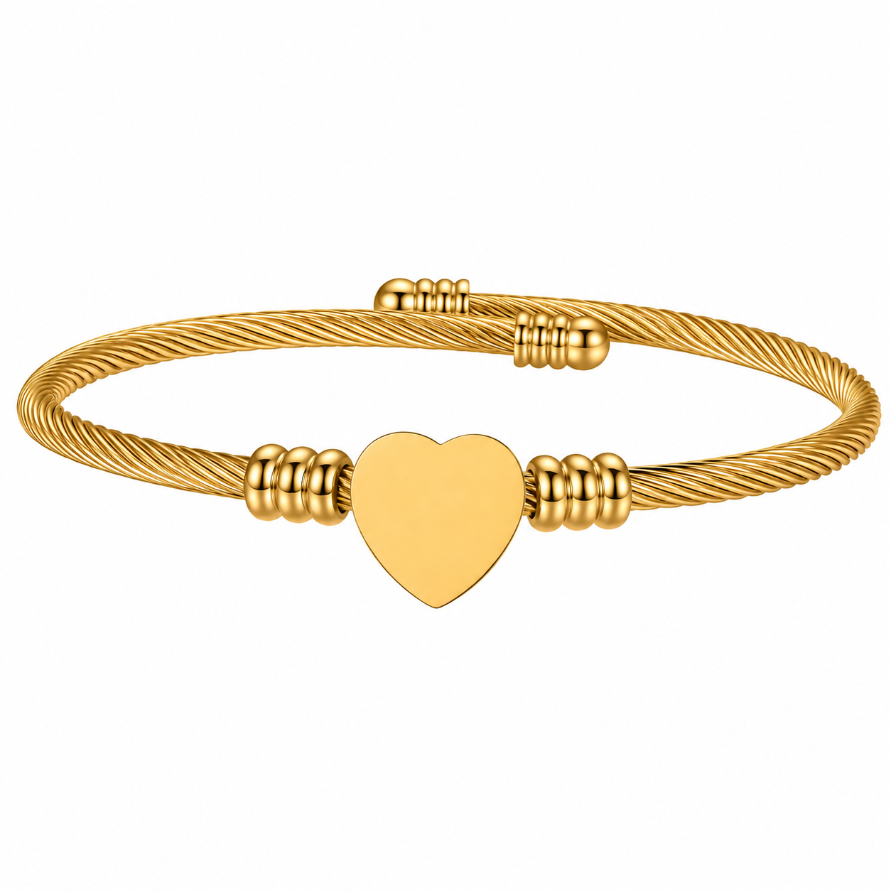 Brățară Personalizată Heart Cable Otel Inoxidabil Silver / Gold / Rose Gold - model brățară one size