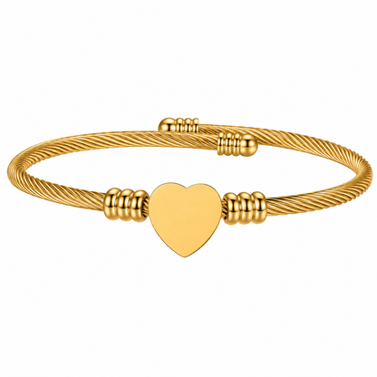Brățară Personalizată Heart Cable Otel Inoxidabil Silver / Gold / Rose Gold - model brățară one size