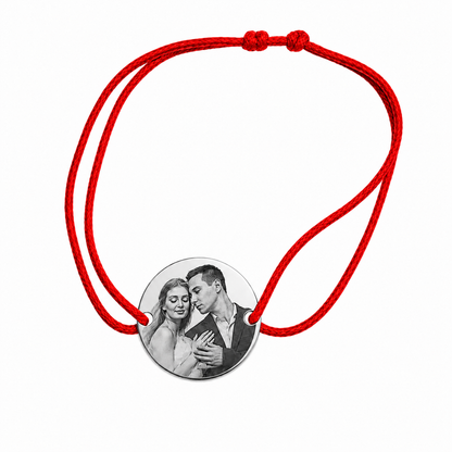 Brățară Personalizată Pandantiv Rotund Oțel Inoxidabil Silver / Gold / Rosé Gold – model șnur reglabil