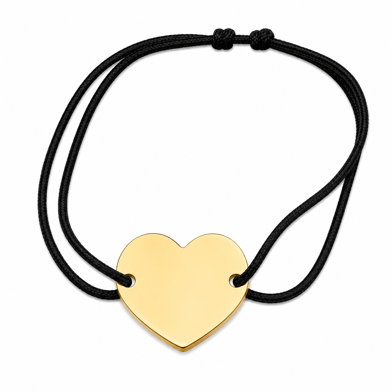 Brățară Personalizată Pandantiv Inima Oțel Inoxidabil Silver / Gold / Rosé Gold – model șnur reglabil