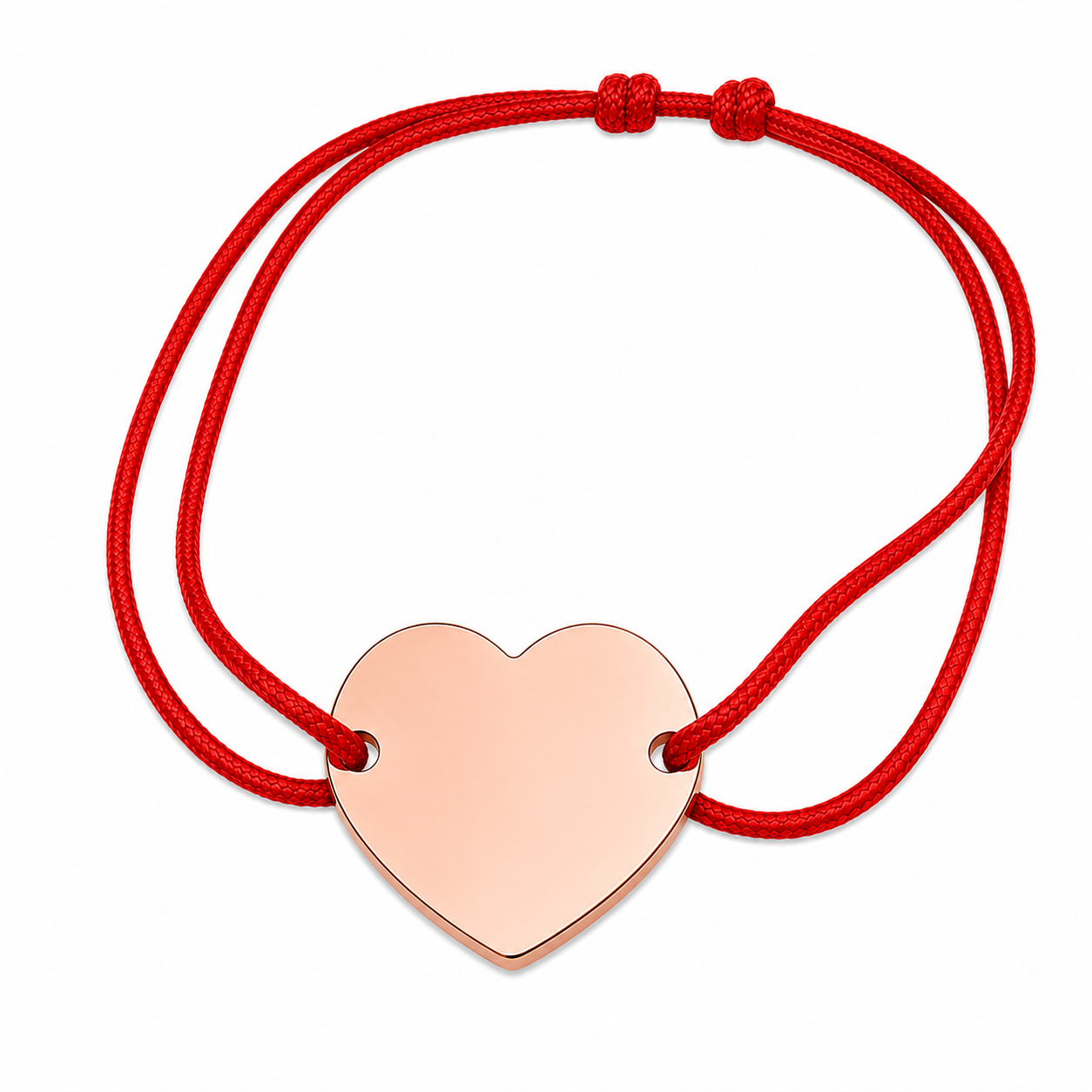 Brățară Personalizată Pandantiv Inima Oțel Inoxidabil Silver / Gold / Rosé Gold – model șnur reglabil