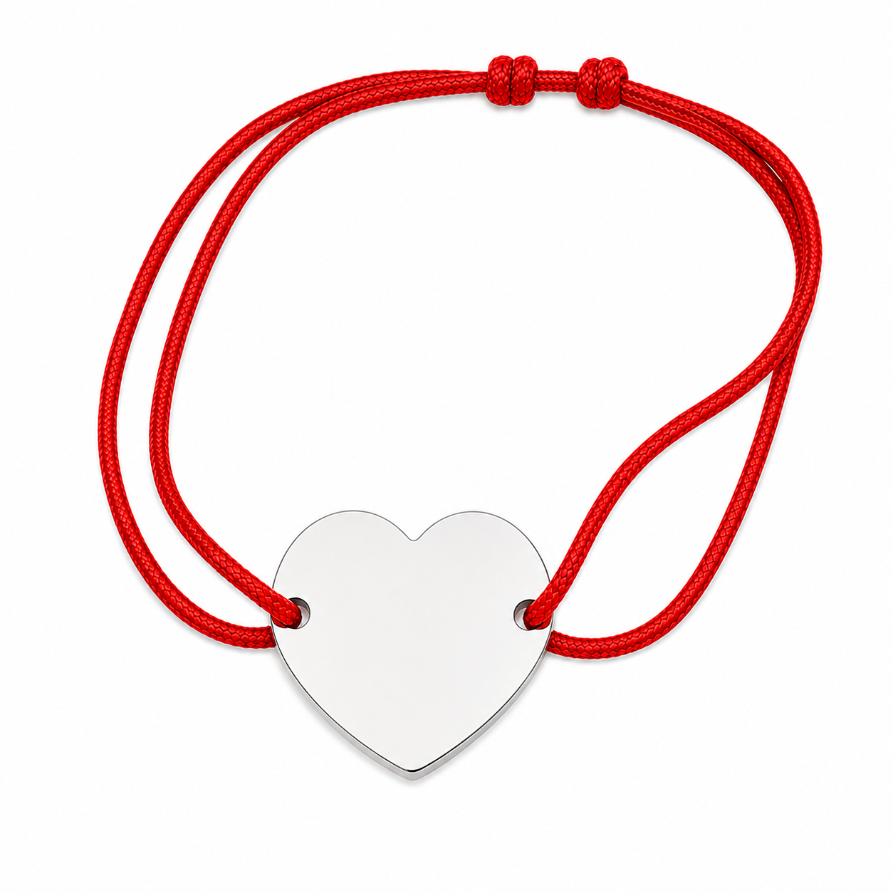 Brățară Personalizată Pandantiv Inima Oțel Inoxidabil Silver / Gold / Rosé Gold – model șnur reglabil