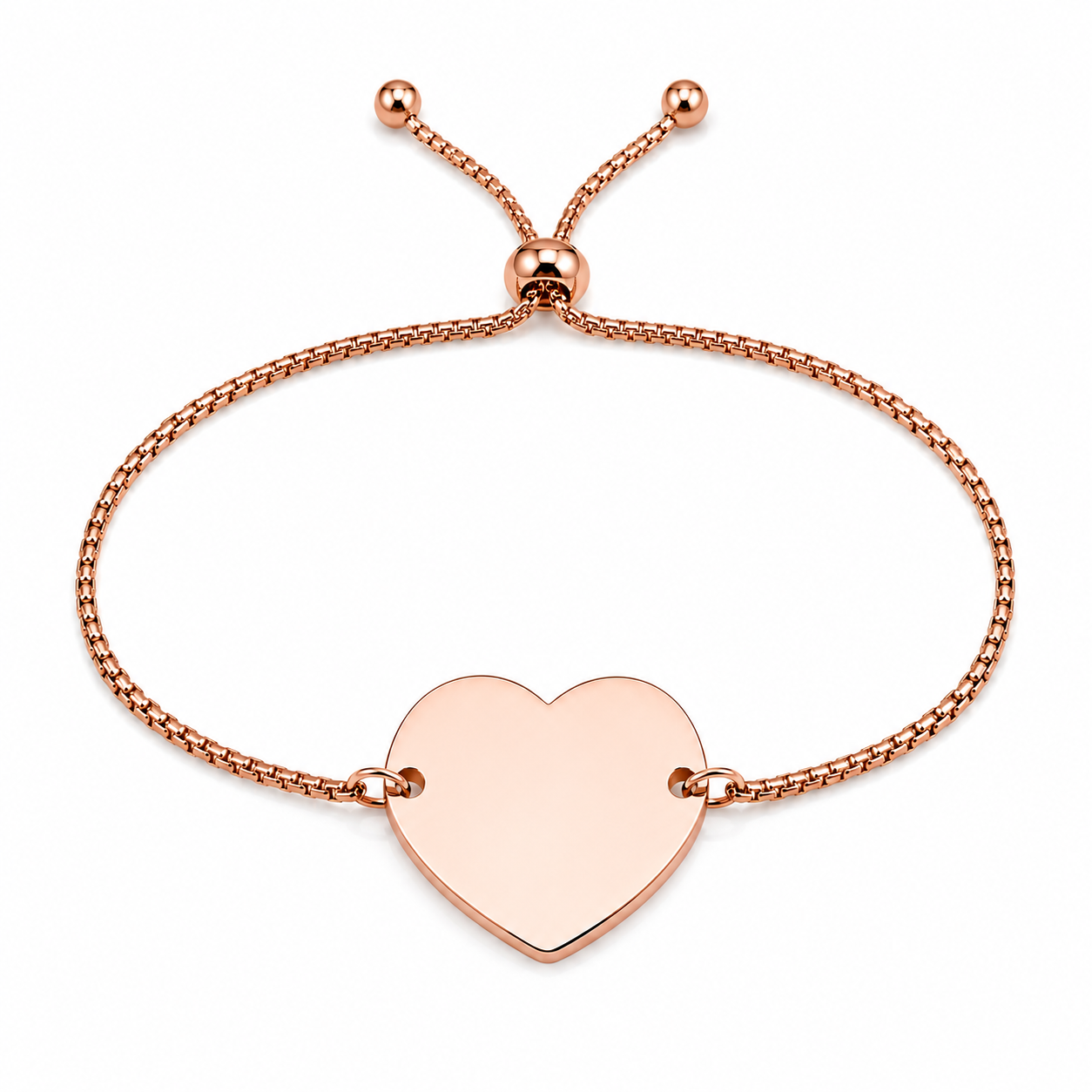 Brățară Personalizată Pandantiv Inima Oțel Inoxidabil Silver / Gold / Rosé Gold – model brățară inox reglabilă