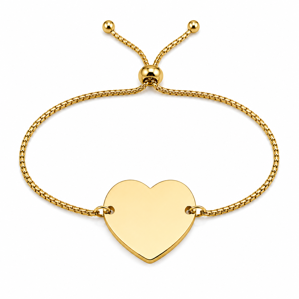 Brățară Personalizată Pandantiv Inima Oțel Inoxidabil Silver / Gold / Rosé Gold – model brățară inox reglabilă