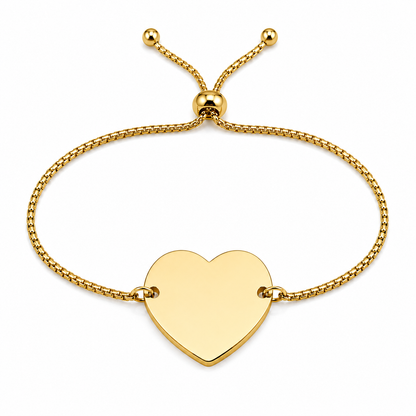 Brățară Personalizată Pandantiv Inima Oțel Inoxidabil Silver / Gold / Rosé Gold – model brățară inox reglabilă