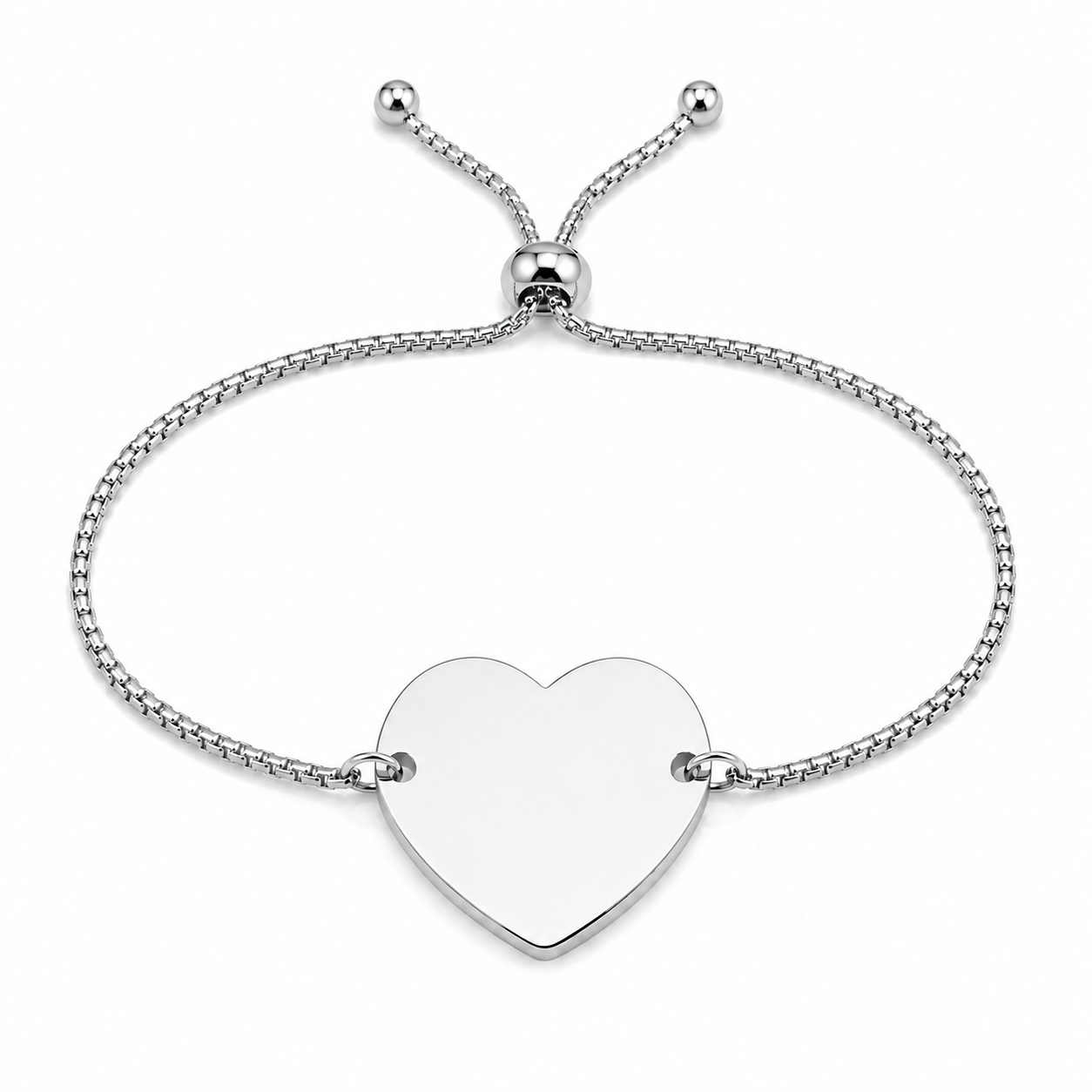 Brățară Personalizată Pandantiv Inima Oțel Inoxidabil Silver / Gold / Rosé Gold – model brățară inox reglabilă