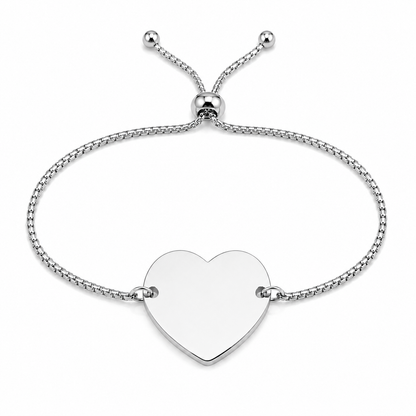 Brățară Personalizată Pandantiv Inima Oțel Inoxidabil Silver / Gold / Rosé Gold – model brățară inox reglabilă