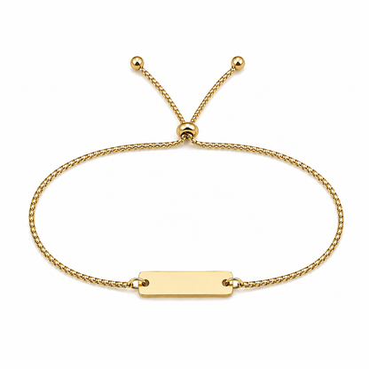Brățară Personalizată Pandantiv Rectangular Oțel Inoxidabil Silver / Gold / Rosé Gold – model brățară inox reglabilă