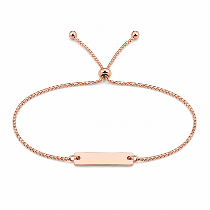 Brățară Personalizată Pandantiv Rectangular Oțel Inoxidabil Silver / Gold / Rosé Gold – model brățară inox reglabilă