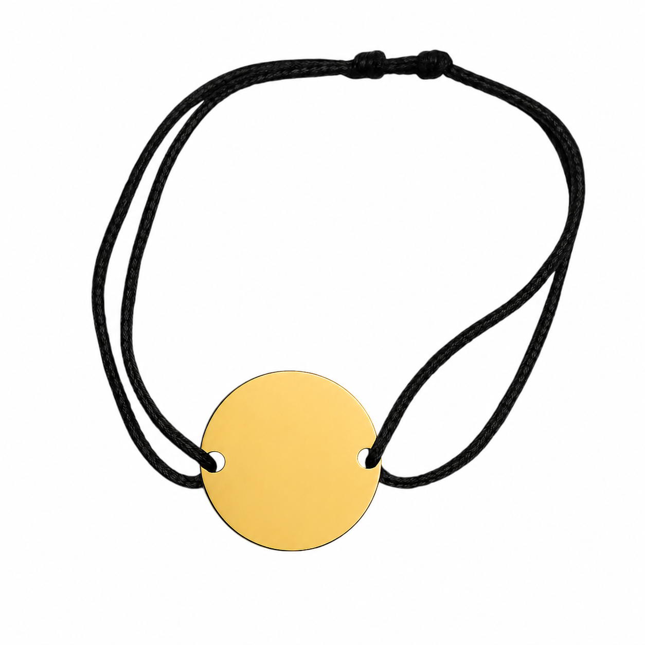 Brățară Personalizată Pandantiv Rotund Oțel Inoxidabil Silver / Gold / Rosé Gold – model șnur reglabil