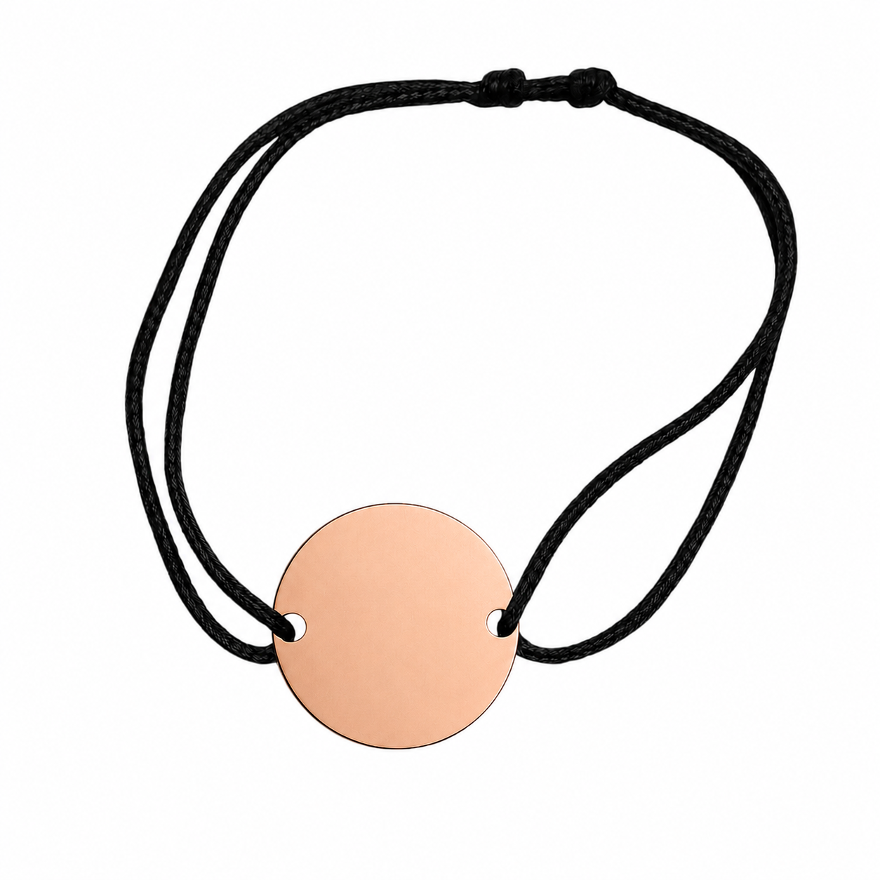 Brățară Personalizată Pandantiv Rotund Oțel Inoxidabil Silver / Gold / Rosé Gold – model șnur reglabil