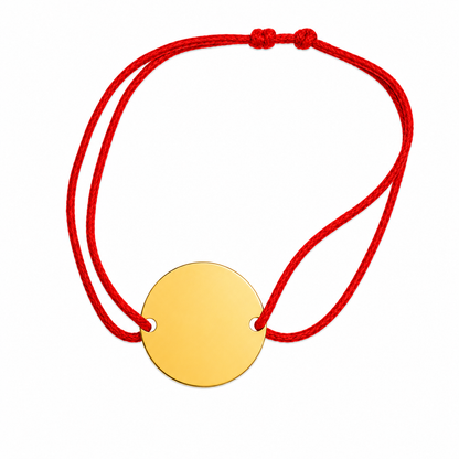 Brățară Personalizată Pandantiv Rotund Oțel Inoxidabil Silver / Gold / Rosé Gold – model șnur reglabil
