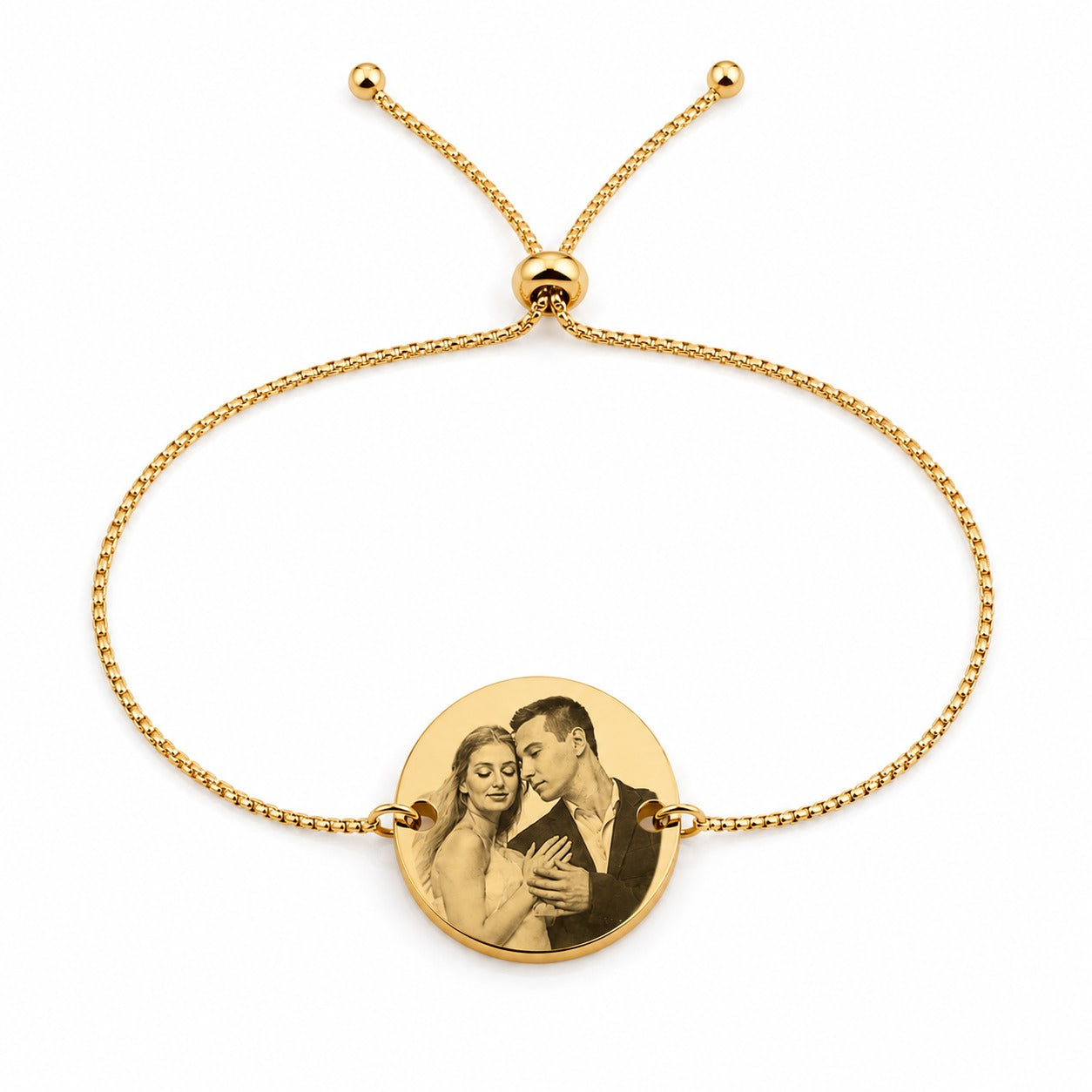 Brățară Personalizată Pandantiv Rotund Oțel Inoxidabil Silver / Gold / Rosé Gold – model brățară inox reglabilă