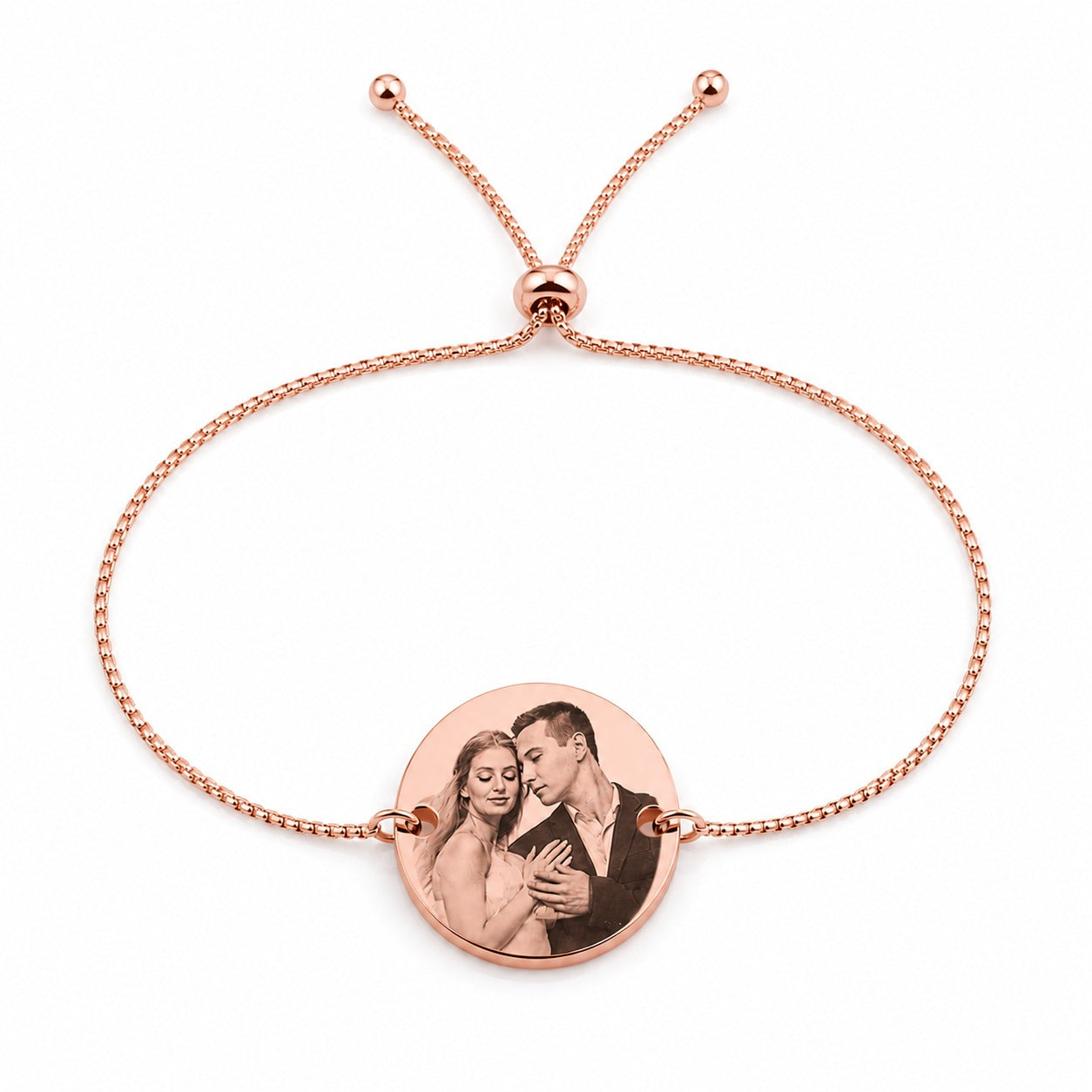Brățară Personalizată Pandantiv Rotund Oțel Inoxidabil Silver / Gold / Rosé Gold – model brățară inox reglabilă