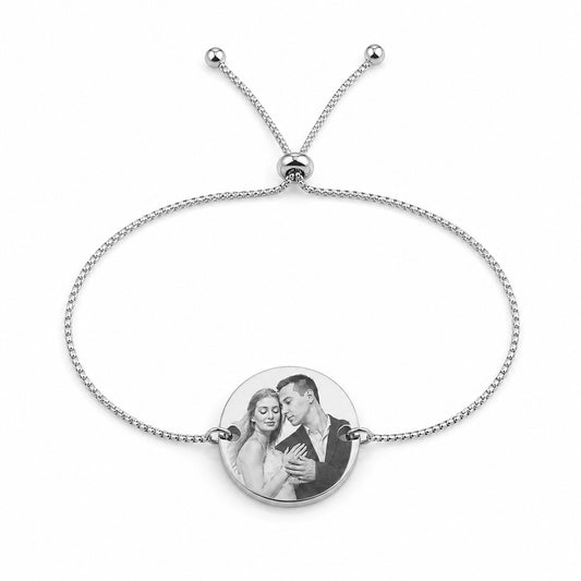 Brățară Personalizată Pandantiv Rotund Oțel Inoxidabil Silver / Gold / Rosé Gold – model brățară inox reglabilă