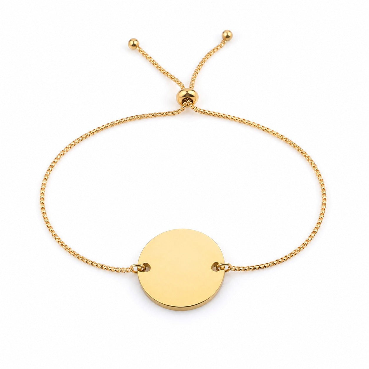 Brățară Personalizată Pandantiv Rotund Oțel Inoxidabil Silver / Gold / Rosé Gold – model brățară inox reglabilă