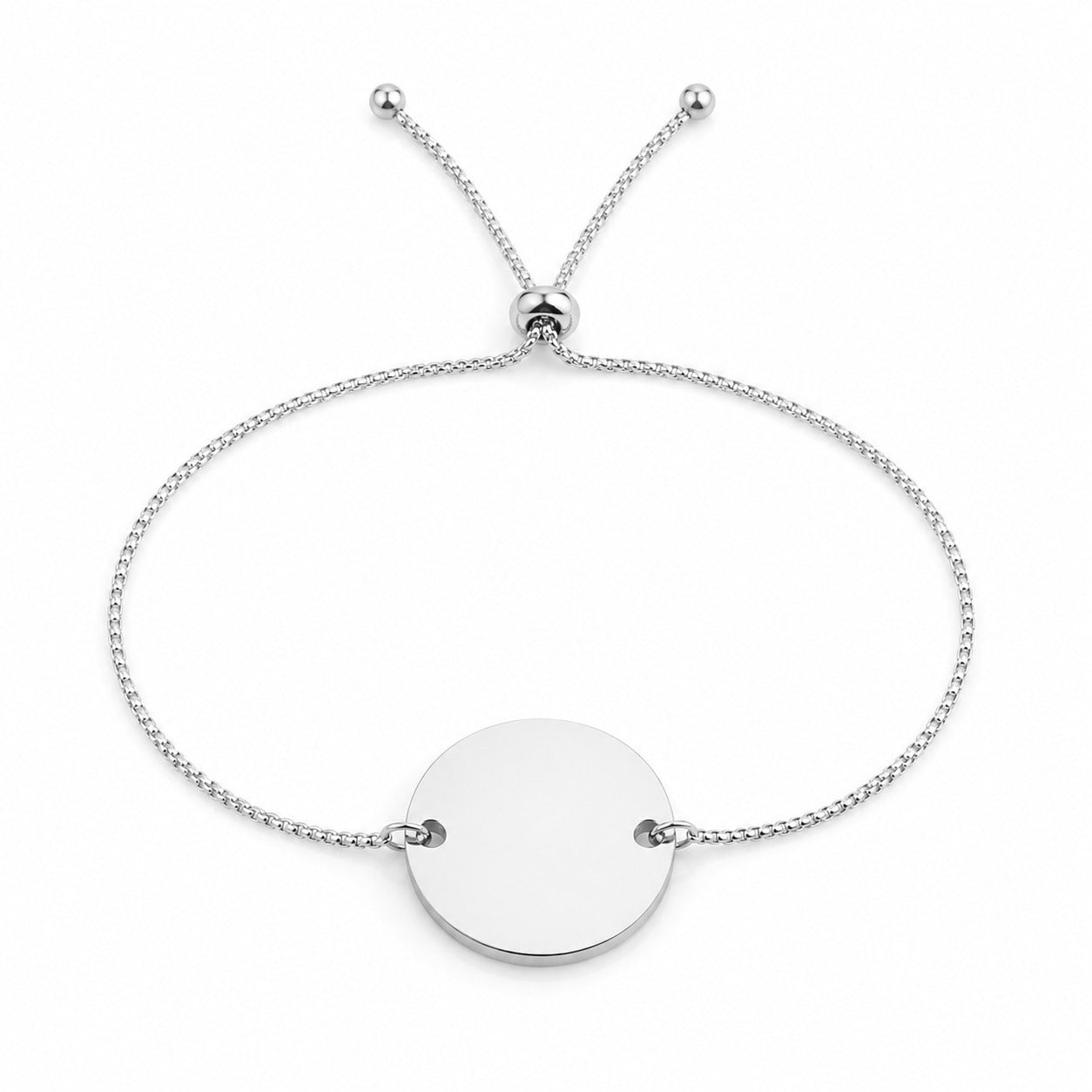 Brățară Personalizată Pandantiv Rotund Oțel Inoxidabil Silver / Gold / Rosé Gold – model brățară inox reglabilă
