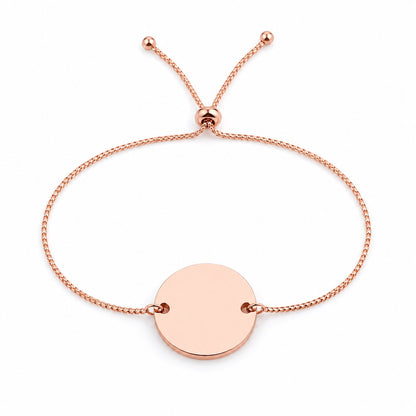 Brățară Personalizată Pandantiv Rotund Oțel Inoxidabil Silver / Gold / Rosé Gold – model brățară inox reglabilă