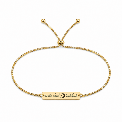 Brățară Personalizată Pandantiv Rectangular Oțel Inoxidabil Silver / Gold / Rosé Gold – model brățară inox reglabilă