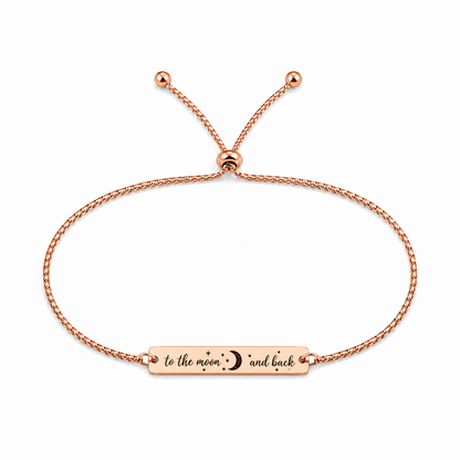 Brățară Personalizată Pandantiv Rectangular Oțel Inoxidabil Silver / Gold / Rosé Gold – model brățară inox reglabilă